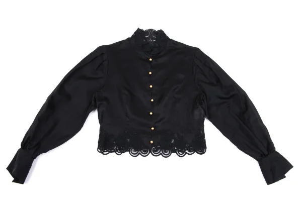 Christian Dior Lace Switching Silk Blouse K-164702_002