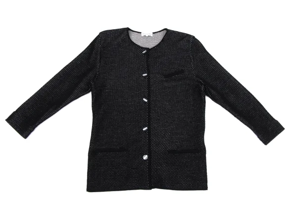Christian Dior Wool Rayon Design Weave Knit Cardigan K-164703_002