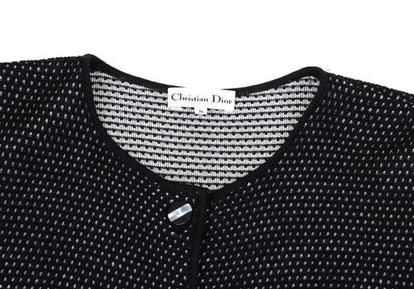 Christian Dior Wool Rayon Design Weave Knit Cardigan K-164703_004