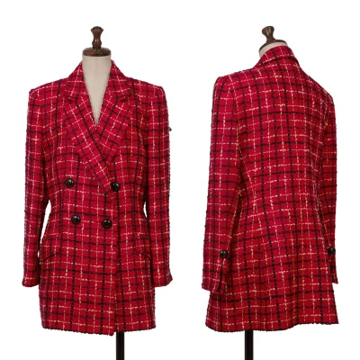 Christian Dior Wool Blend Stitch Check Jacket