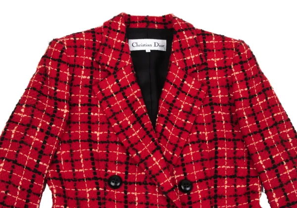 Christian Dior Wool Blend Stitch Check Jacket K-164704_003