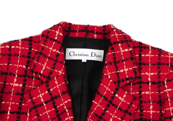 Christian Dior Wool Blend Stitch Check Jacket K-164704_004