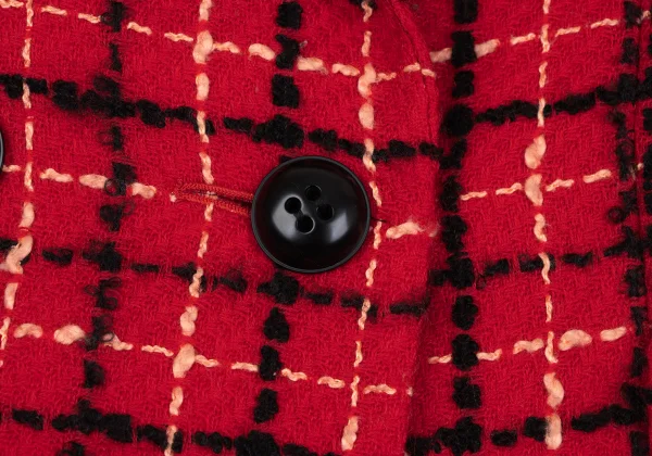 Christian Dior Wool Blend Stitch Check Jacket K-164704_008