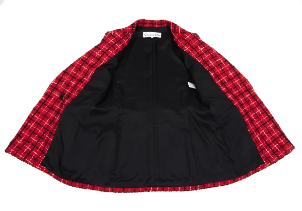 Christian Dior Wool Blend Stitch Check Jacket K-164704_011