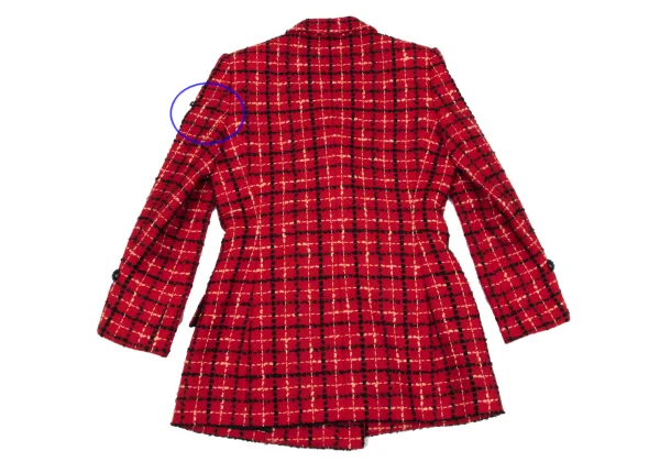 Christian Dior Wool Blend Stitch Check Jacket K-164704_012