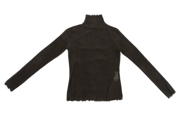 HIROKO KOSHINO Flocked Print See-through Mesh Top K-164707_002