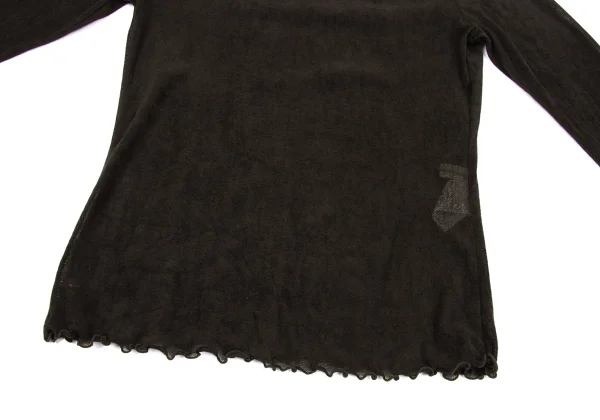 HIROKO KOSHINO Flocked Print See-through Mesh Top K-164707_009