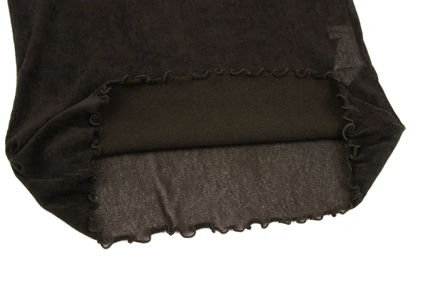 HIROKO KOSHINO Flocked Print See-through Mesh Top K-164707_011