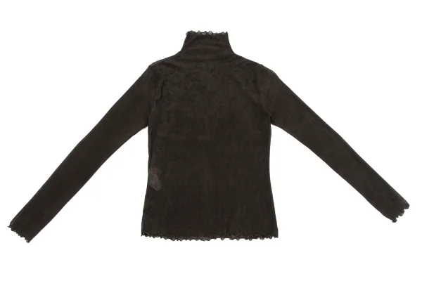 HIROKO KOSHINO Flocked Print See-through Mesh Top K-164707_012