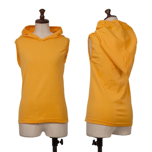 コムデギャルソンCOMME des GARCONS フラットデザインフーデッドノースリーブトップス 黄S