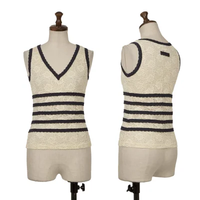 Jean Paul GAULTIER FEMME Floral Lace V Neck Tank Top