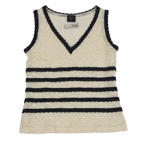 Jean Paul GAULTIER FEMME Floral Lace V Neck Tank Top K-164710_002
