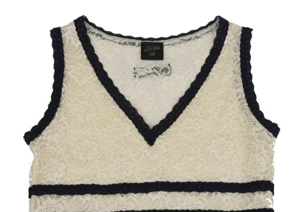 Jean Paul GAULTIER FEMME Floral Lace V Neck Tank Top K-164710_003