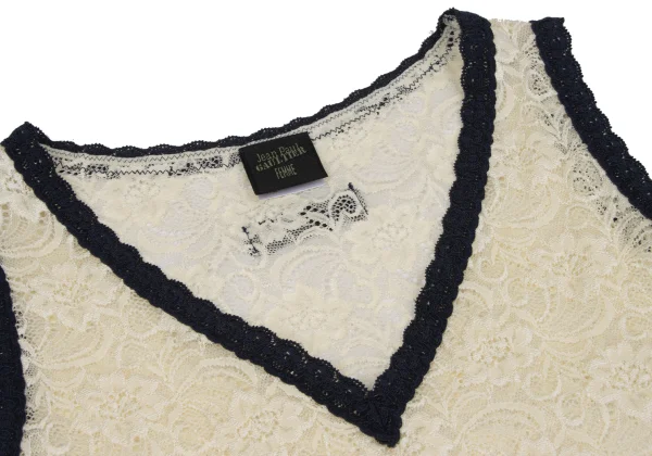 Jean Paul GAULTIER FEMME Floral Lace V Neck Tank Top K-164710_004
