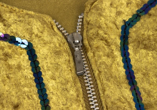 JUNIOR GAULTIER Sequined Velour Collarless Short Jacket K-164712_006