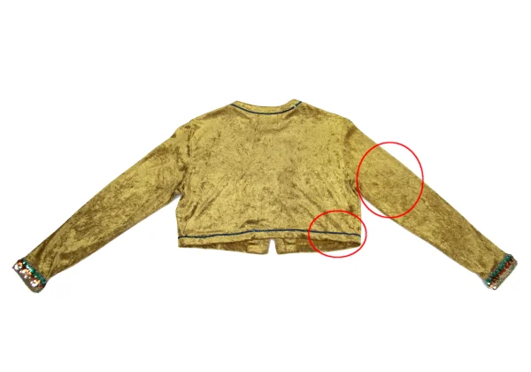 JUNIOR GAULTIER Sequined Velour Collarless Short Jacket K-164712_014