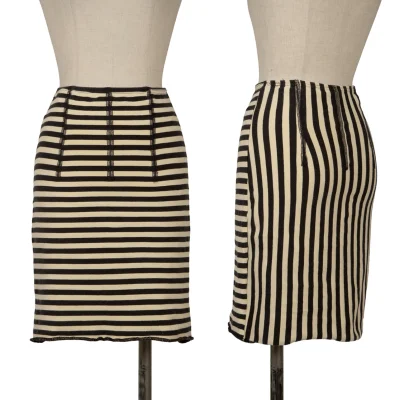 JUNIOR GAULTIER Stripe Switching Stretch Skirt