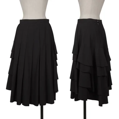 COMME des GARCONS Wool Back Tiered Pleated Skirt