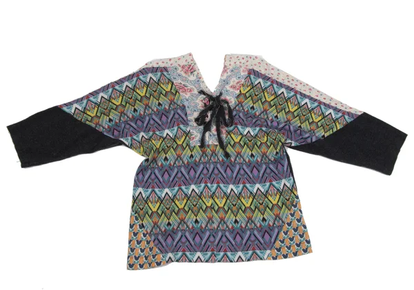 tricot COMME des GARCONS Pattern Switching Lace-up Top K-164717_002