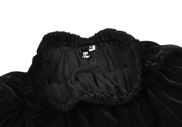 BLACK COMME des GARCONS Hem Switching Velour Sheer Skirt K-164725_004