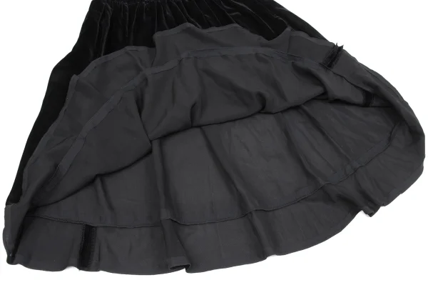 BLACK COMME des GARCONS Hem Switching Velour Sheer Skirt K-164725_008