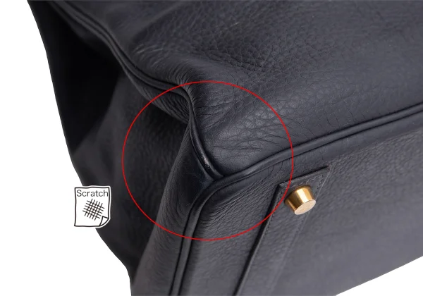 HERMES AD2003 G-engraved Birkin 40 Leather Bag K-164730_007