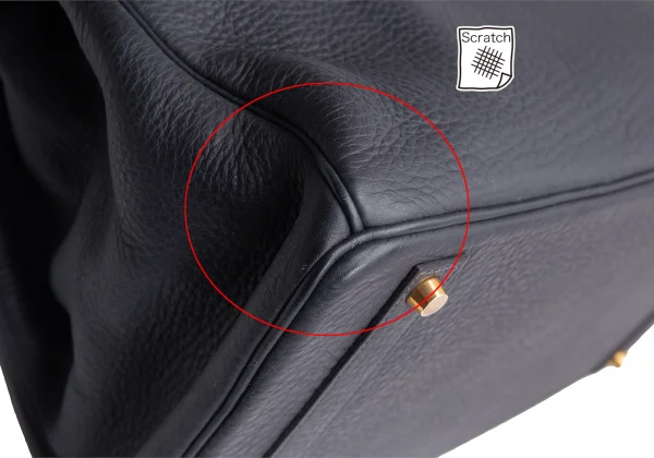 HERMES AD2003 G-engraved Birkin 40 Leather Bag K-164730_008