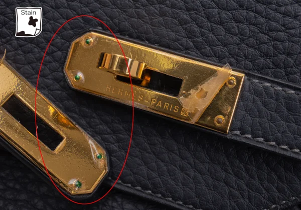 HERMES AD2003 G-engraved Birkin 40 Leather Bag K-164730_011