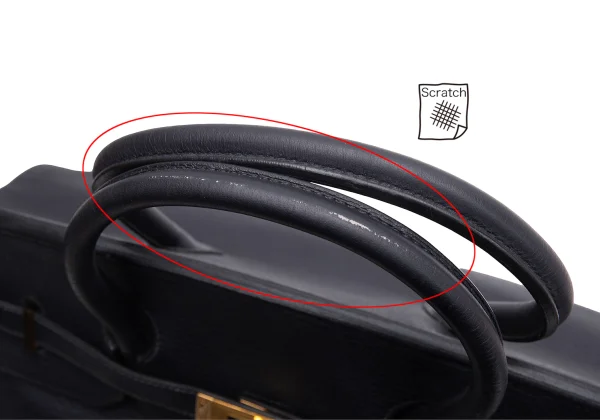 HERMES AD2003 G-engraved Birkin 40 Leather Bag K-164730_012