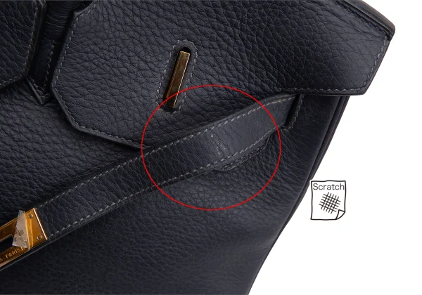 HERMES AD2003 G-engraved Birkin 40 Leather Bag K-164730_013