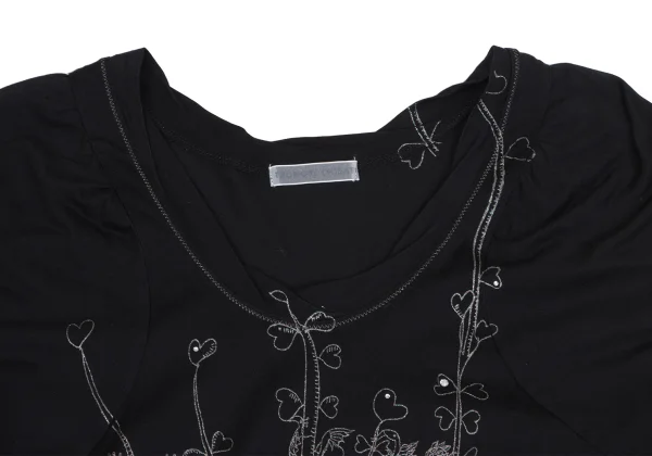 TSUMORI CHISATO Bird Glitter Print Short Sleeve Top K-164731_003