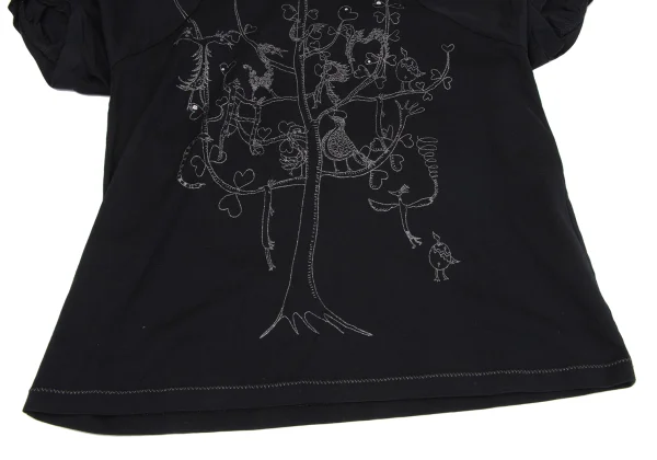 TSUMORI CHISATO Bird Glitter Print Short Sleeve Top K-164731_005