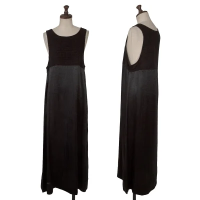 sunao kuwahara I.S. Acrylic Knit Switching Sleeveless Dress