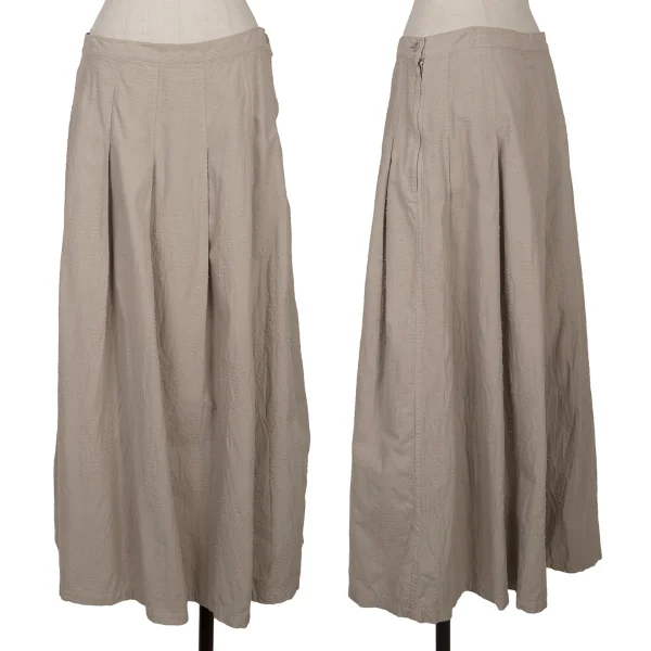 Plantation Dyed Cotton Pleated Skirt Beige L K-164735_001