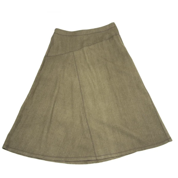 Plantation Washed Wool Bias Switching Skirt K-164736_002