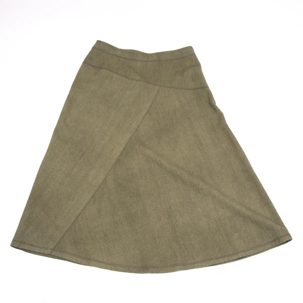 Plantation Washed Wool Bias Switching Skirt K-164736_007