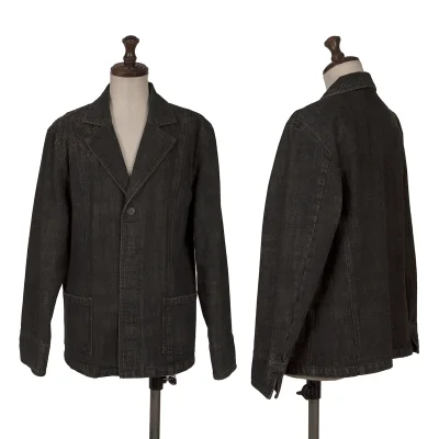 Plantation Cotton Distressed Denim Tailored Jacket