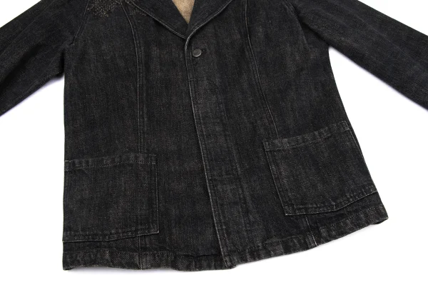 Plantation Cotton Distressed Denim Tailored Jacket K-164743_010