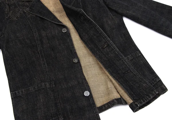 Plantation Cotton Distressed Denim Tailored Jacket K-164743_012