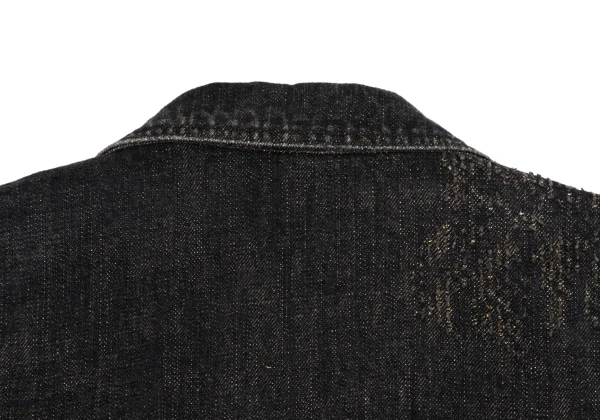 Plantation Cotton Distressed Denim Tailored Jacket K-164743_017