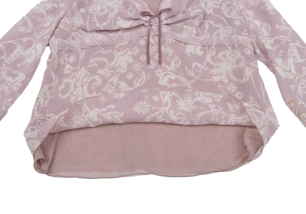 インゲボルグINGEBORG フラワープリントストール付きブラウス ピンクM K-164750_011