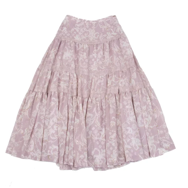 INGEBORG Floral Printed Lace Embellished Skirt K-164751_002