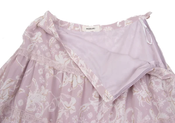 INGEBORG Floral Printed Lace Embellished Skirt K-164751_007