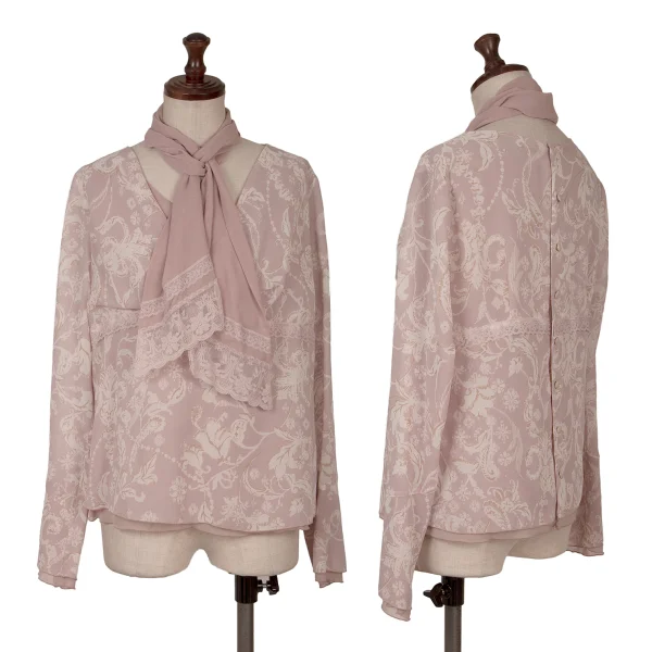 INGEBORG Floral Printed Lace Blouse & Skirt K-164752_002