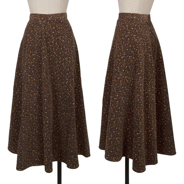 JURGEN LEHL Printed Corduroy Skirt Brown,Multi-Color S-M K-164755_001