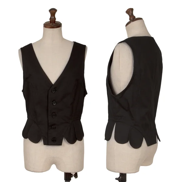 LIMI feu Round Hem Switching Blended CottonVest Black 2 K-164765_001