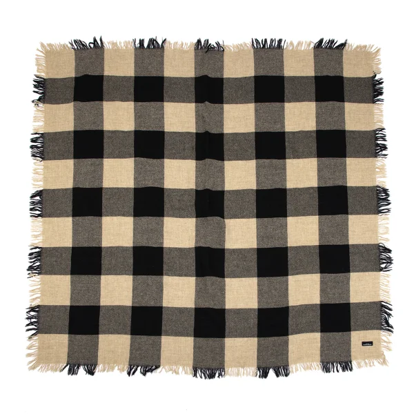 tricot COMME des GARCONS Check Fringe Stole Beige  K-164769_001