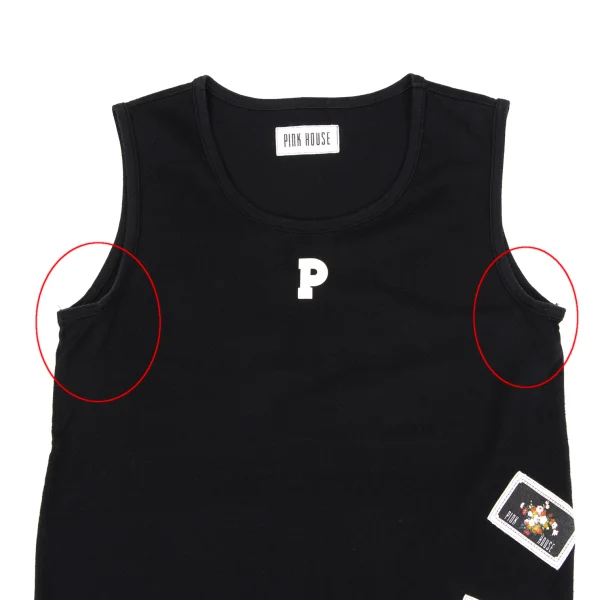 PINK HOUSE Cotton Initial Printed Patch Design Tank Top K-164776_003