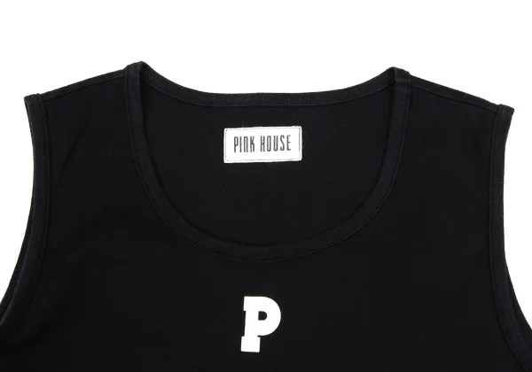PINK HOUSE Cotton Initial Printed Patch Design Tank Top K-164776_006