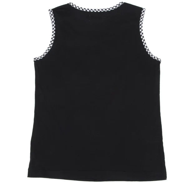PINK HOUSE Cotton Initial Patch Check Piping Design Tank Top K-164777_009